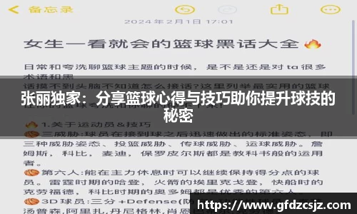 张丽独家：分享篮球心得与技巧助你提升球技的秘密