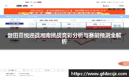 磐田喜悦迎战湘南挑战竞彩分析与赛前预测全解析